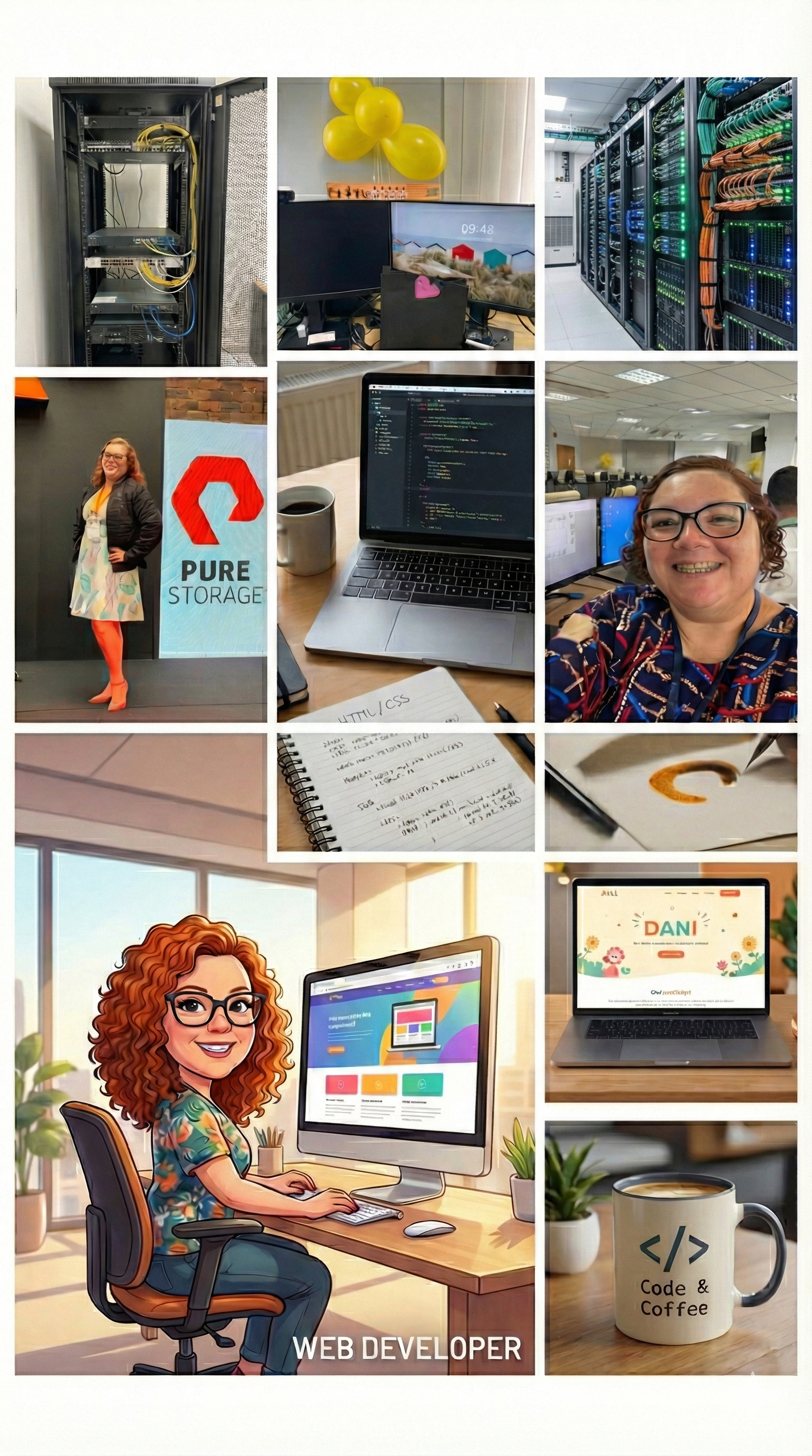 Foto e imagem gerada por IA dos Desafios de TI da Dani